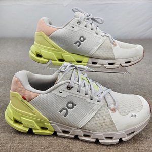 ON CLOUDFLYER 4 Womens Size 11 Running Shoes White/Pink-Yellow